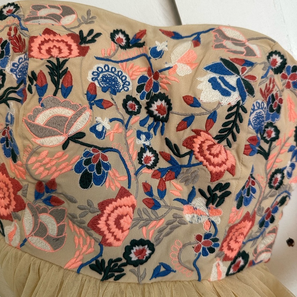 Modcloth Strapless Dress with Floral Embroidery - Picture 7 of 8